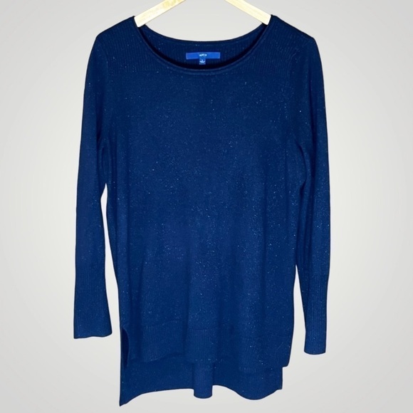 Apt. 9 Tops - 𝅺APT. 9 Navy Sparkle Tunic Length Sweater, Size Large